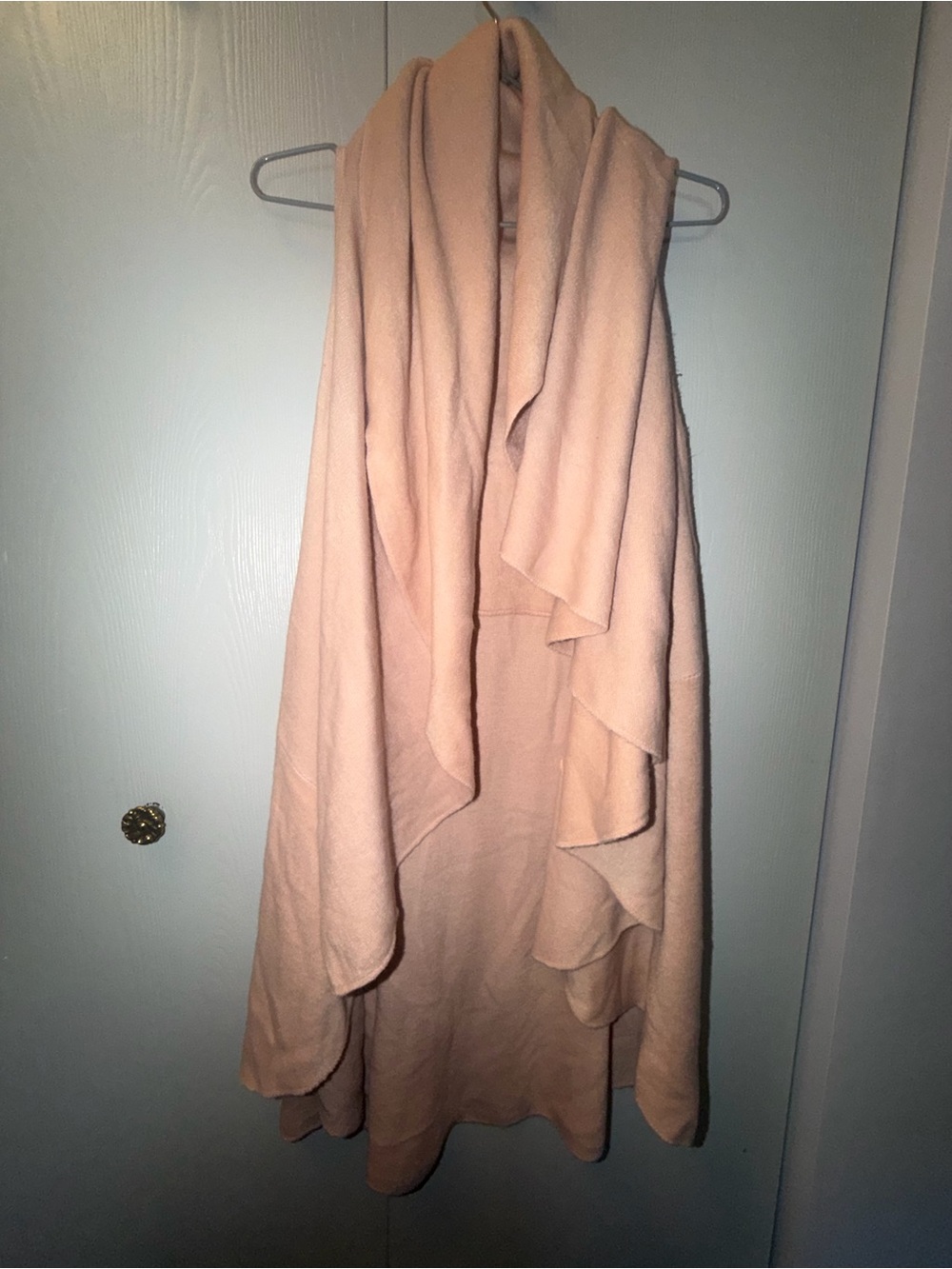 Peach Lightweight Open Front Draped Cardigan